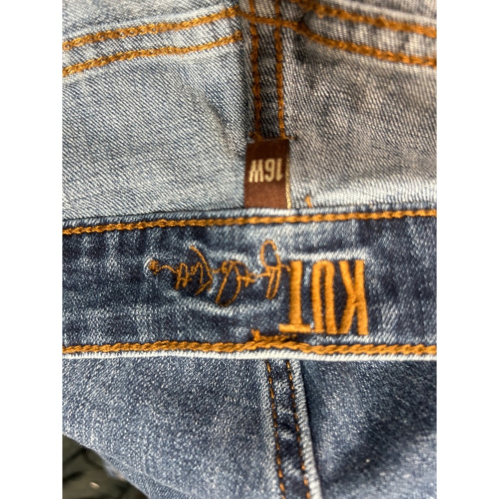 Kut from the Kloth Katy Boyfriend Jeans Medium Wash Blue Denim Women 16W Stretch - Picture 6 of 7
